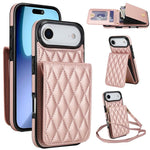 YM015 斜背菱形卡包 RFID 手機殼，適用於 iPhone 16e / 17e、iPhone 17 Pro Max、iPhone 17 Pro、iPhone 17、iPhone Air、iPhone 16 Pro Max、iPhone 16 Pro、iPhone 16 Plus