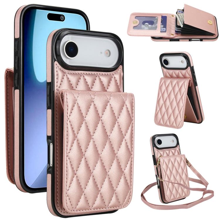 YM015 斜背菱形卡包 RFID 手機殼，適用於 iPhone 16e / 17e、iPhone 17 Pro Max、iPhone 17 Pro、iPhone 17、iPhone Air、iPhone 16 Pro Max、iPhone 16 Pro、iPhone 16 Plus