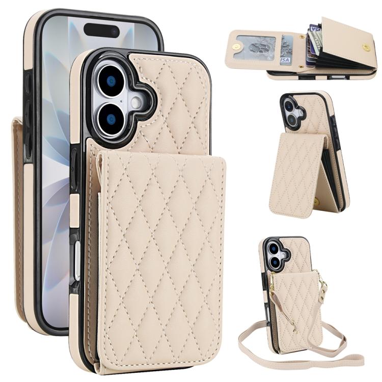 YM015 斜背菱形卡包 RFID 手機殼，適用於 iPhone 16e / 17e、iPhone 17 Pro Max、iPhone 17 Pro、iPhone 17、iPhone Air、iPhone 16 Pro Max、iPhone 16 Pro、iPhone 16 Plus