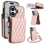 YM015 斜背菱形卡包 RFID 手機殼，適用於 iPhone 16e / 17e、iPhone 17 Pro Max、iPhone 17 Pro、iPhone 17、iPhone Air、iPhone 16 Pro Max、iPhone 16 Pro、iPhone 16 Plus
