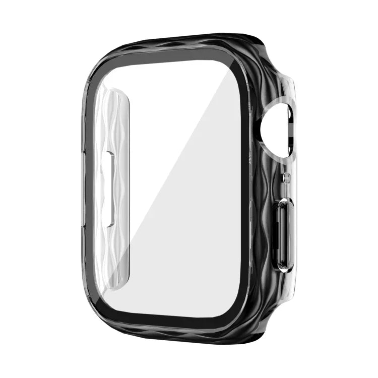 2合1 PC混合鋼化玻璃保護殼，適用於 Apple Watch Series 6 / 5 / 4 / SE 44mm、Apple Watch Series 6 / 5 / 4 / SE 40mm、Apple Watch Series 9 / 8 / 7 45mm、Apple Watch Series 9 / 8 / 7 41mm