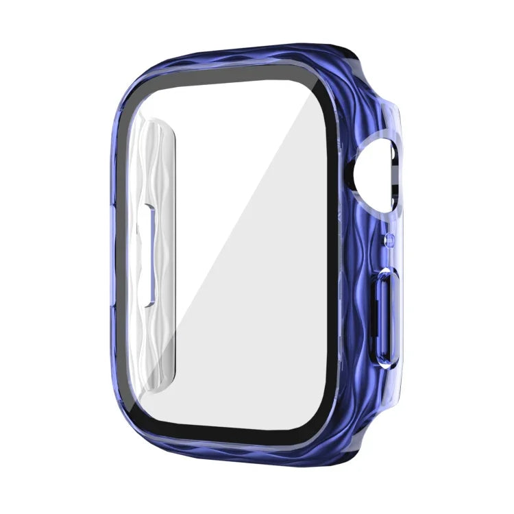2合1 PC混合鋼化玻璃保護殼，適用於 Apple Watch Series 6 / 5 / 4 / SE 44mm、Apple Watch Series 6 / 5 / 4 / SE 40mm、Apple Watch Series 9 / 8 / 7 45mm、Apple Watch Series 9 / 8 / 7 41mm