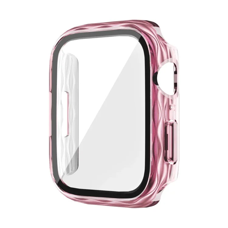 2合1 PC混合鋼化玻璃保護殼，適用於 Apple Watch Series 6 / 5 / 4 / SE 44mm、Apple Watch Series 6 / 5 / 4 / SE 40mm、Apple Watch Series 9 / 8 / 7 45mm、Apple Watch Series 9 / 8 / 7 41mm