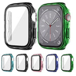 2合1 PC混合鋼化玻璃保護殼，適用於 Apple Watch Series 6 / 5 / 4 / SE 44mm、Apple Watch Series 6 / 5 / 4 / SE 40mm、Apple Watch Series 9 / 8 / 7 45mm、Apple Watch Series 9 / 8 / 7 41mm