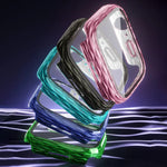 2合1 PC混合鋼化玻璃保護殼，適用於 Apple Watch Series 6 / 5 / 4 / SE 44mm、Apple Watch Series 6 / 5 / 4 / SE 40mm、Apple Watch Series 9 / 8 / 7 45mm、Apple Watch Series 9 / 8 / 7 41mm