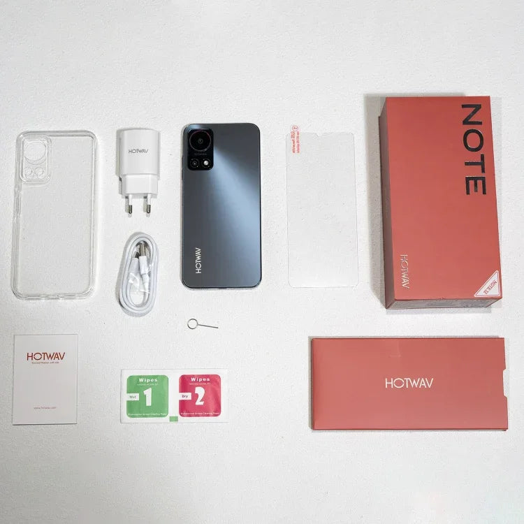 HOTWAV Note 13，側邊指紋識別，6.6 吋 Android 13 T606 八核心最高 1.6GHz，網絡：4G，OTG，4GB+128GB