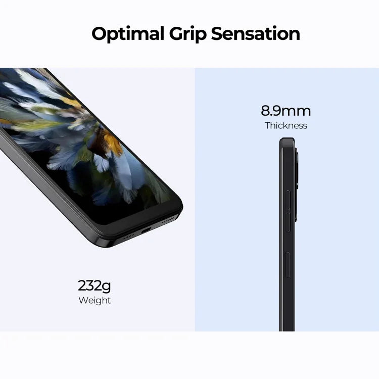 HOTWAV Note 13，側邊指紋識別，6.6 吋 Android 13 T606 八核心最高 1.6GHz，網絡：4G，OTG，4GB+128GB