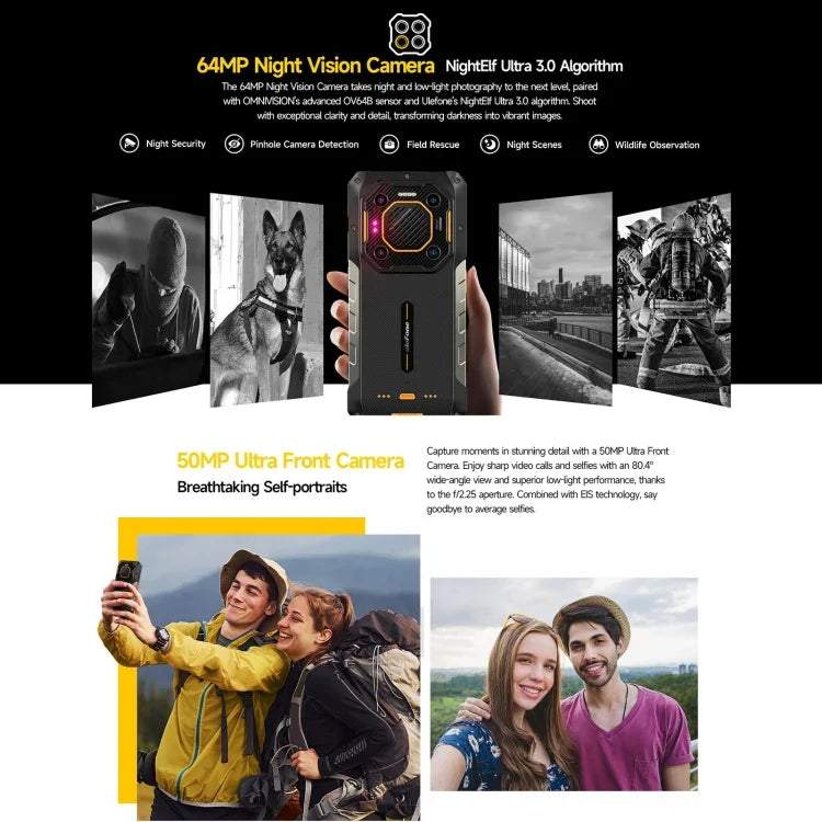Ulefone Armor 26 Ultra 對講機版耐用手機，6.78 吋 Android 13 MediaTek 天璣 8020 八核心，網絡：5G，NFC，12GB+512GB 對講機版