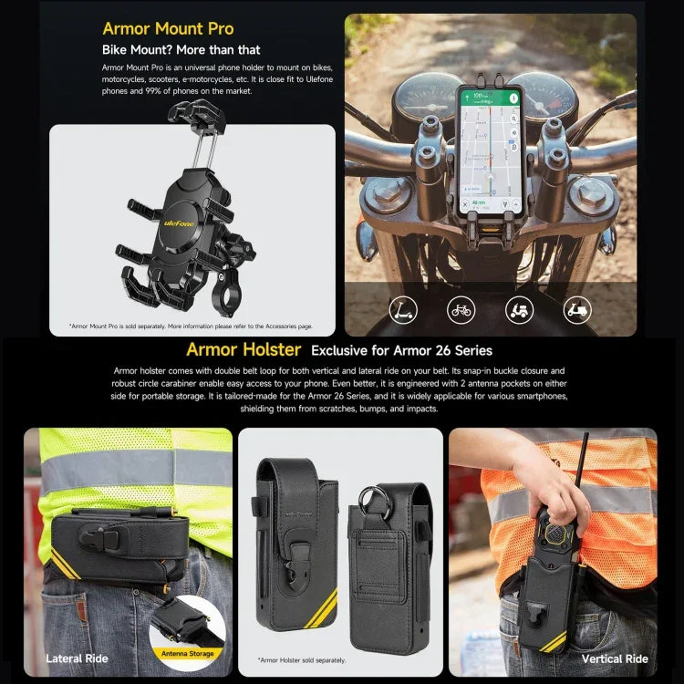 Ulefone Armor 26 Ultra 對講機版耐用手機，6.78 吋 Android 13 MediaTek 天璣 8020 八核心，網絡：5G，NFC，12GB+512GB 對講機版