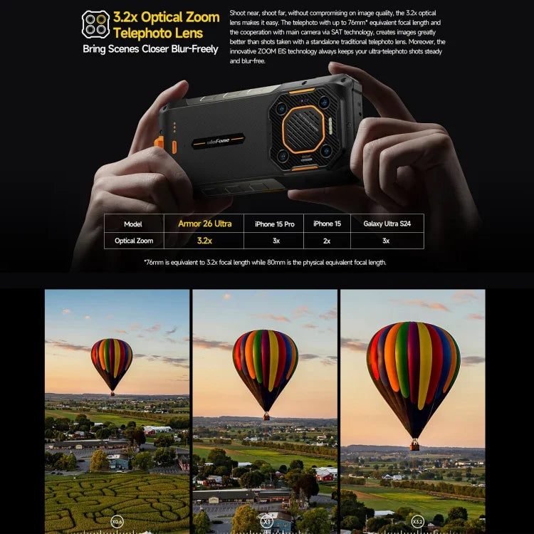 Ulefone Armor 26 Ultra 對講機版耐用手機，6.78 吋 Android 13 MediaTek 天璣 8020 八核心，網絡：5G，NFC，12GB+512GB 對講機版
