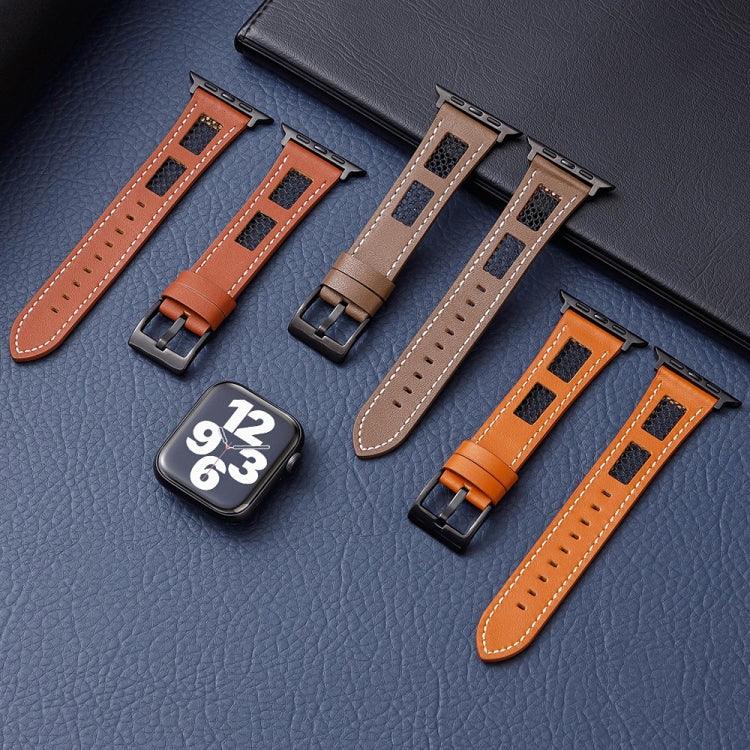 網眼小牛皮真皮錶帶，適用於 Apple Watch 42mm，適用於 Apple Watch 38mm