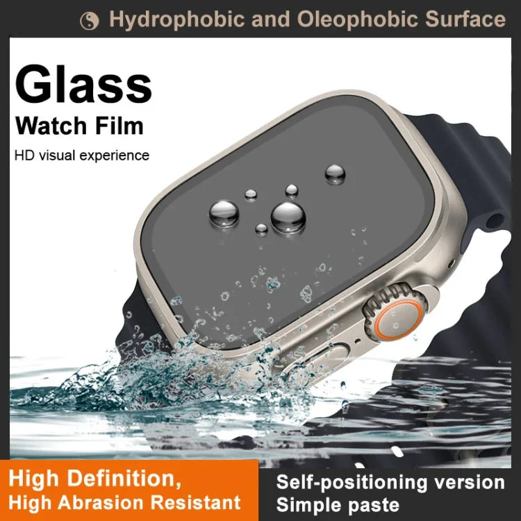IMAK 強化玻璃錶面保護膜 自帶定位版，適用於 Apple Watch Ultra 1/2/3 49mm