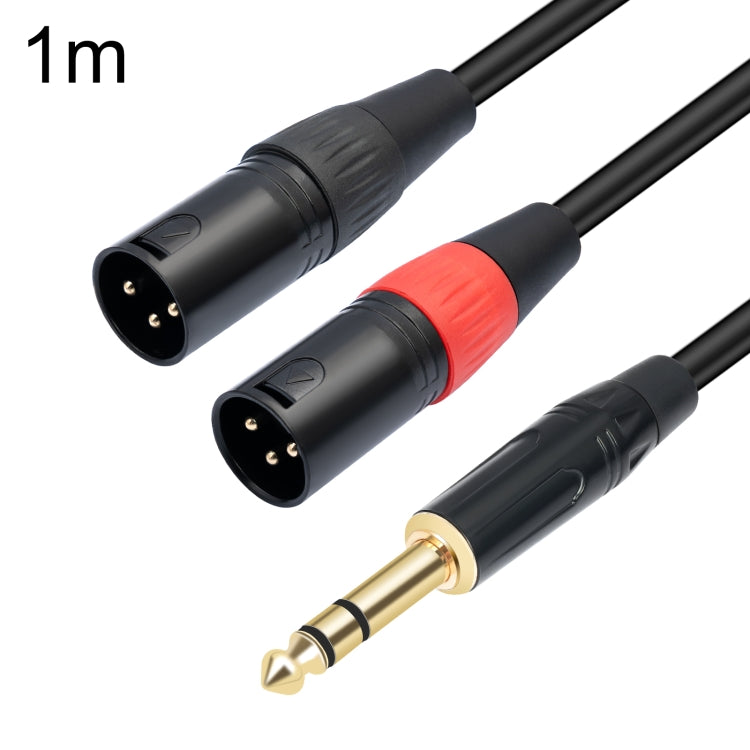 TC145YXK108RE-10 6.35mm 1/4 TRS公頭轉雙XLR公頭音頻線，1m、2m、3m