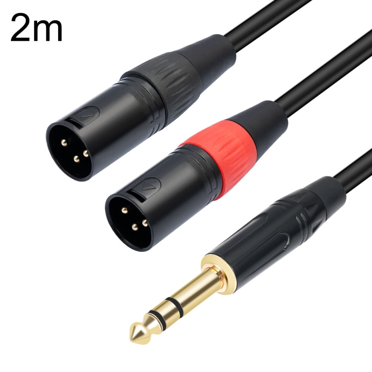 TC145YXK108RE-10 6.35mm 1/4 TRS公頭轉雙XLR公頭音頻線，1m、2m、3m