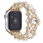 串珠珍珠寶石手鍊錶帶，適用於 Apple Watch 42mm，適用於 Apple Watch 38mm