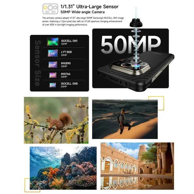 Ulefone Armor 25T Pro 堅固型手機，熱成像，6.78 吋 Android 15 MediaTek Dimensity 6300 八核心，網路：5G，NFC，8GB+256GB