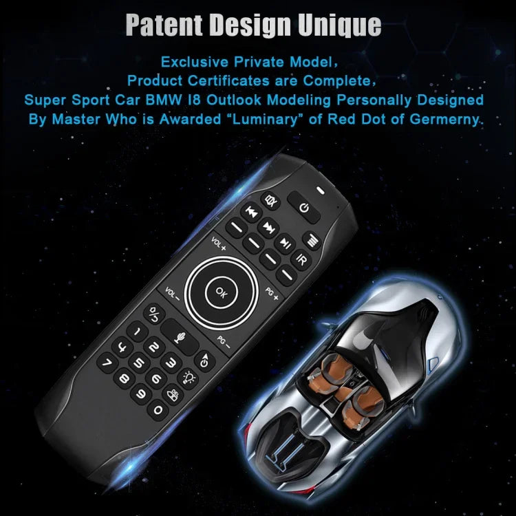 G7V Pro 2.4GHz 飛行空中滑鼠 LED 背光無線鍵盤遙控器，具陀螺儀，適用於 Android TV Box / PC，支援智慧語音