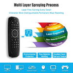 G7V Pro 2.4GHz 飛行空中滑鼠 LED 背光無線鍵盤遙控器，具陀螺儀，適用於 Android TV Box / PC，支援智慧語音