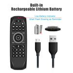 G7V Pro 2.4GHz 飛行空中滑鼠 LED 背光無線鍵盤遙控器，具陀螺儀，適用於 Android TV Box / PC，支援智慧語音