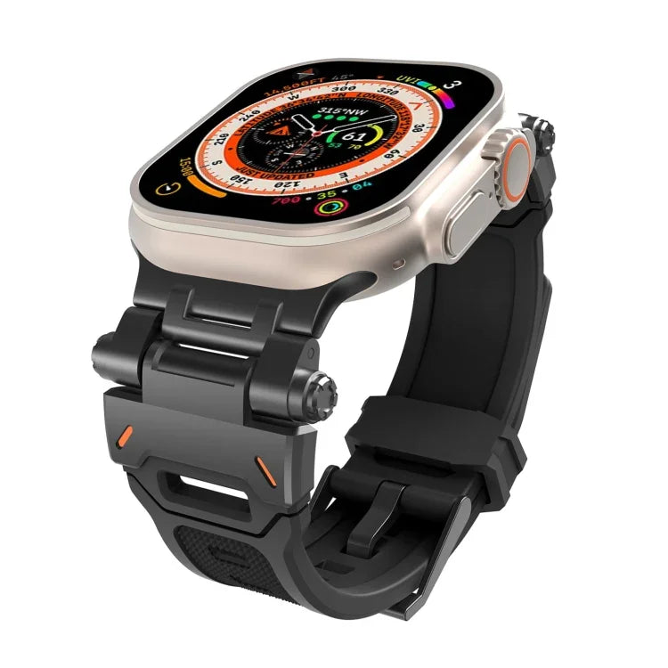 不鏽鋼連接器 TPU 錶帶，適用於 Apple Watch Series 9 45mm，適用於 Apple Watch Ultra 49mm