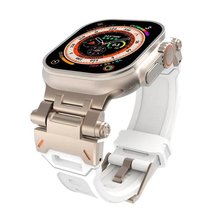 不鏽鋼連接器 TPU 錶帶，適用於 Apple Watch Series 9 45mm，適用於 Apple Watch Ultra 49mm