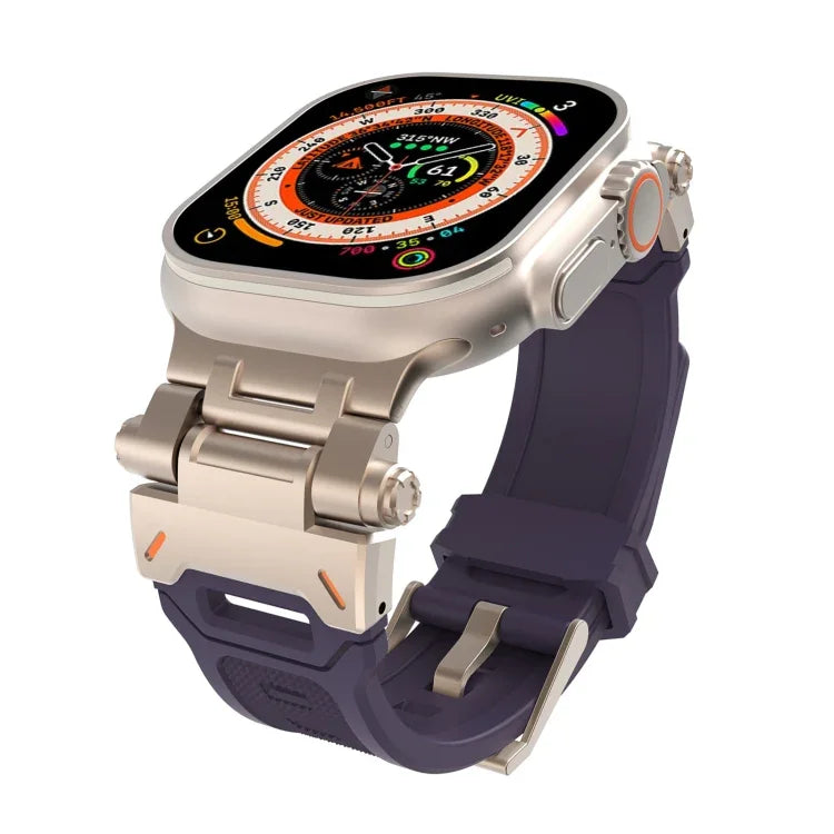 不鏽鋼連接器 TPU 錶帶，適用於 Apple Watch Series 9 45mm，適用於 Apple Watch Ultra 49mm