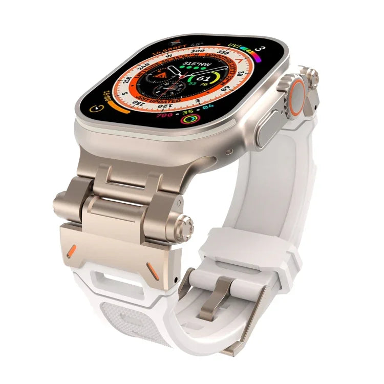 不鏽鋼連接器 TPU 錶帶，適用於 Apple Watch Series 9 45mm，適用於 Apple Watch Ultra 49mm