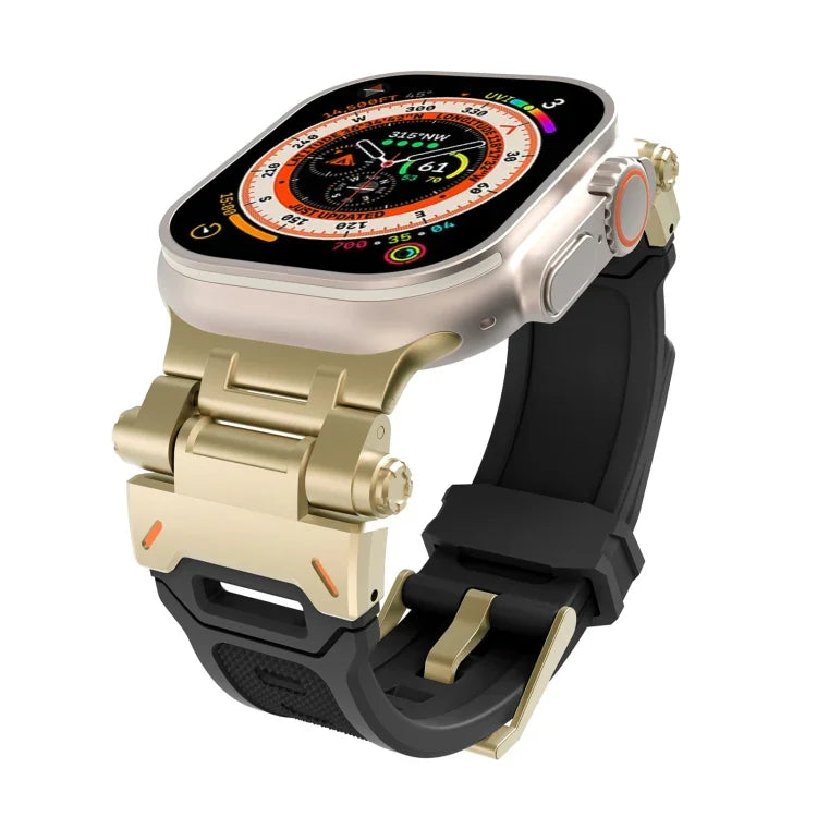 不鏽鋼連接器 TPU 錶帶，適用於 Apple Watch Series 8 45mm，適用於 Apple Watch SE 2022 44mm