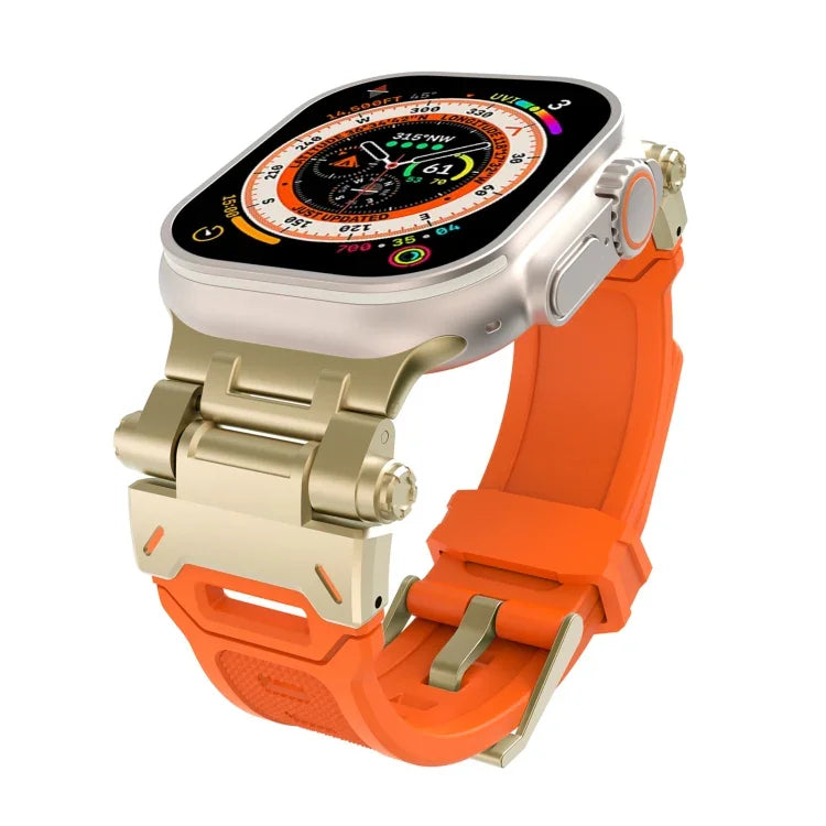 不鏽鋼連接器 TPU 錶帶，適用於 Apple Watch Series 8 45mm，適用於 Apple Watch SE 2022 44mm