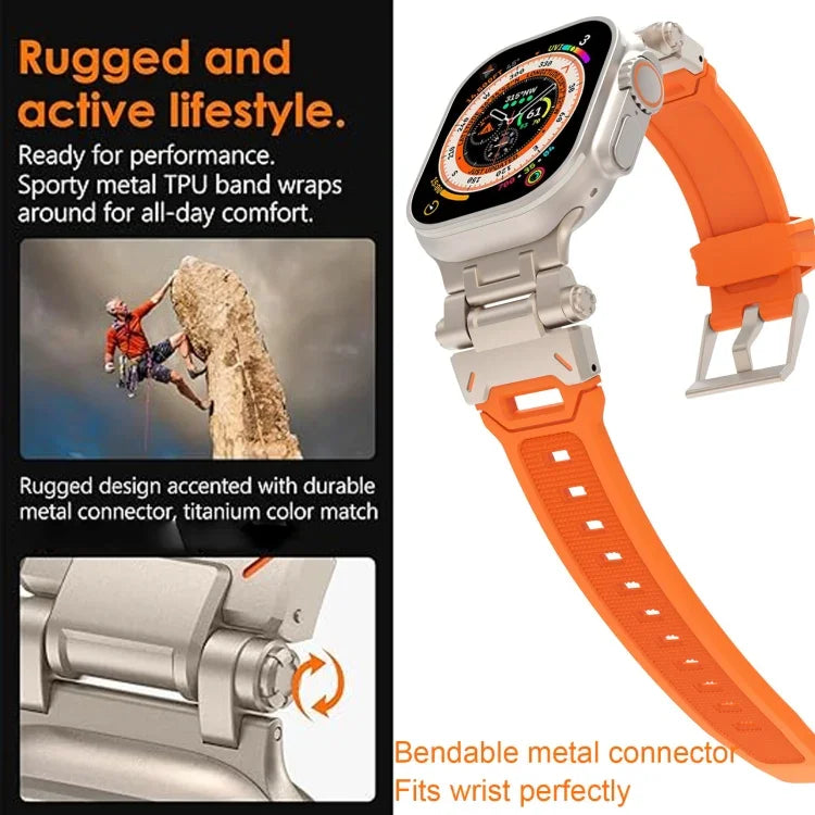 Stainless Steel Connector TPU Watch Band, For Apple Watch Series 4 44mm, For Apple Watch Series 3 42mm