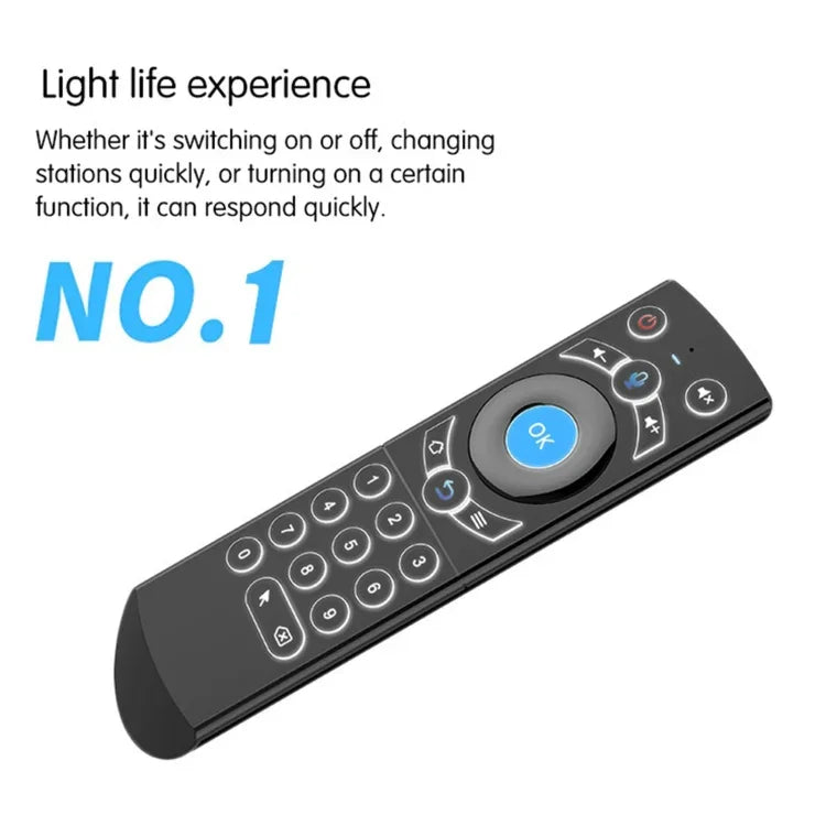 G21 2.4GHz 飛行空中滑鼠 LED 背光無線鍵盤遙控器，具陀螺儀，適用於 Android TV Box / PC，支援智慧語音，橘色