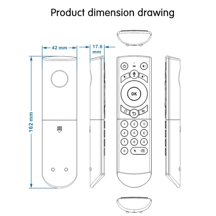 G21 2.4GHz 飛行空中滑鼠 LED 背光無線鍵盤遙控器，具陀螺儀，適用於 Android TV Box / PC，支援智慧語音，橘色