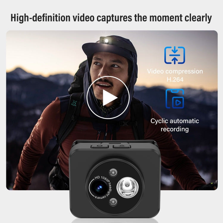 D8 1080P 頭戴式 LED 動作感應錄影燈光相機，D8