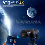 V12 2K WiFi高清望遠鏡目鏡 戶外便攜鏡頭相機，V12
