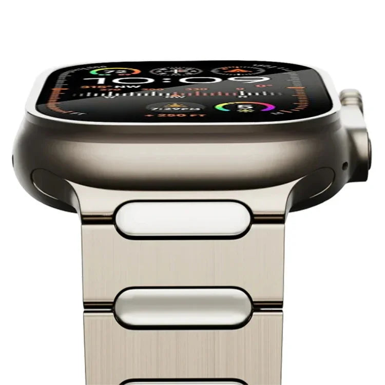 Oval Butterfly Buckle Titanium Alloy Watch Band, For Apple Watch SE 2023 44mm, For Apple Watch Ultra 2 49mm, For Apple Watch Series 9 45mm, For Apple Watch Ultra 49mm, For Apple Watch Series 8 45mm, For Apple Watch SE 2022 44mm                         ...