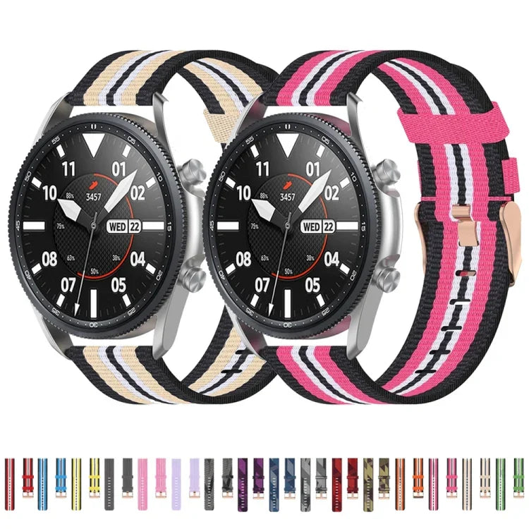 織紋尼龍錶帶，尺寸：自由尺寸 20mm，適用於 Galaxy Watch 3 41mm