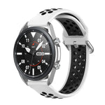 矽膠運動雙色錶帶，尺寸：自由尺寸 20mm，適用於 Galaxy Watch 3 41mm