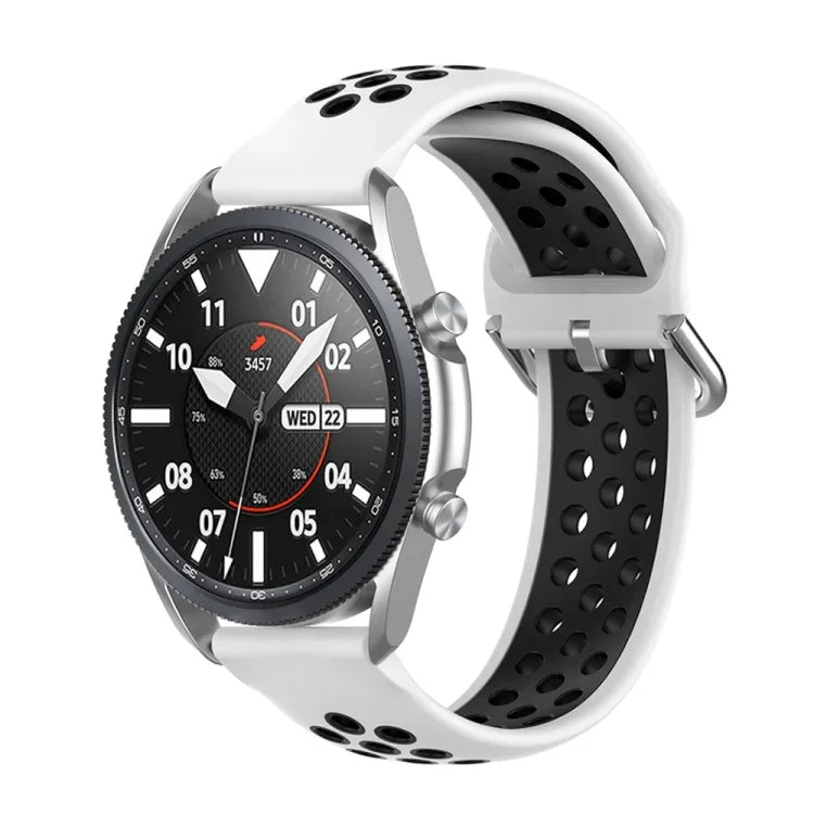 矽膠運動雙色錶帶，尺寸：自由尺寸 20mm，適用於 Galaxy Watch 3 41mm