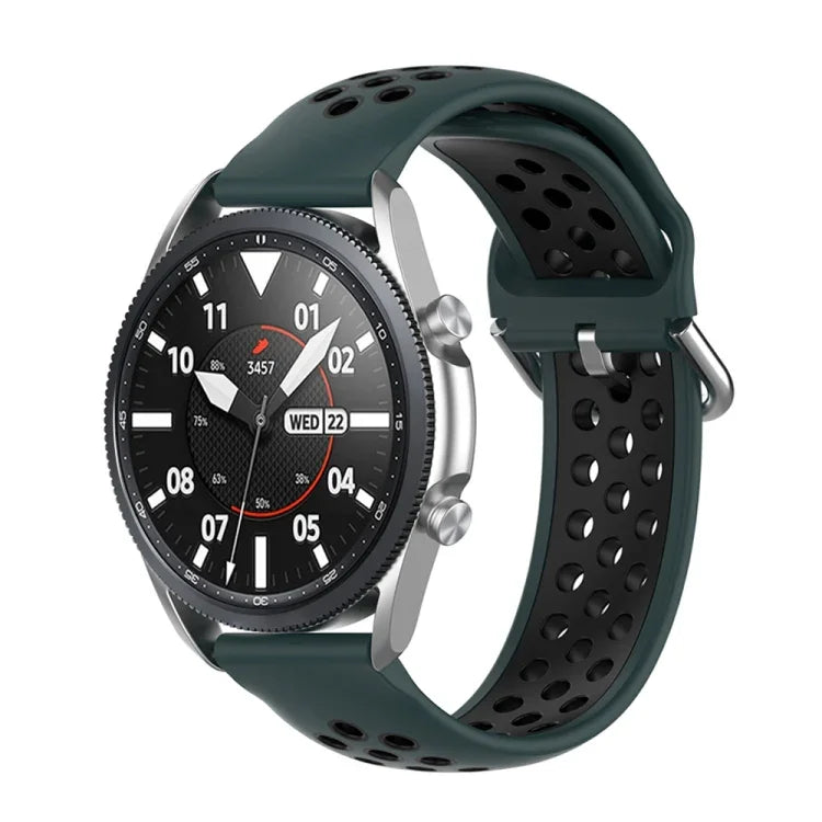 矽膠運動雙色錶帶，尺寸：自由尺寸 20mm，適用於 Galaxy Watch 3 41mm