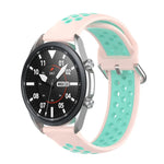 矽膠運動雙色錶帶，尺寸：自由尺寸 20mm，適用於 Galaxy Watch 3 41mm