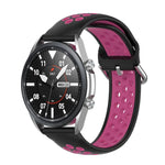 矽膠運動雙色錶帶，尺寸：自由尺寸 20mm，適用於 Galaxy Watch 3 41mm