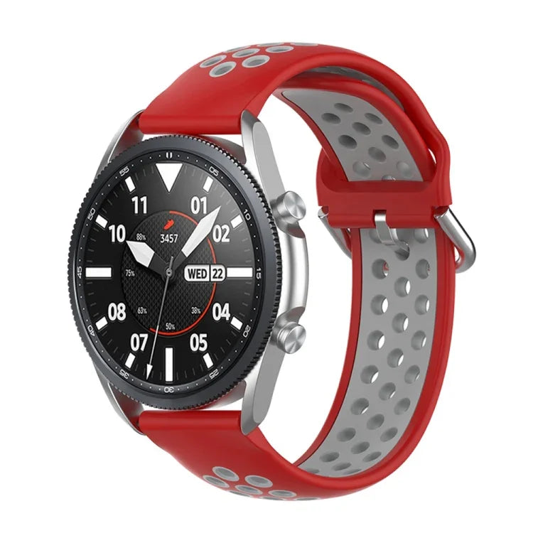 矽膠運動雙色錶帶，尺寸：自由尺寸 20mm，適用於 Galaxy Watch 3 41mm
