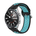 矽膠運動雙色錶帶，尺寸：自由尺寸 20mm，適用於 Galaxy Watch 3 41mm