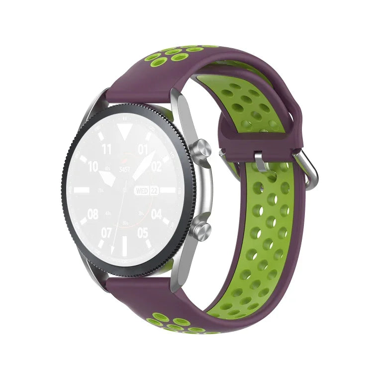 矽膠運動雙色錶帶，尺寸：自由尺寸 20mm，適用於 Galaxy Watch 3 41mm