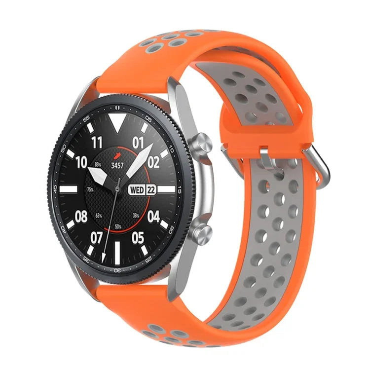 矽膠運動雙色錶帶，尺寸：自由尺寸 20mm，適用於 Galaxy Watch 3 41mm