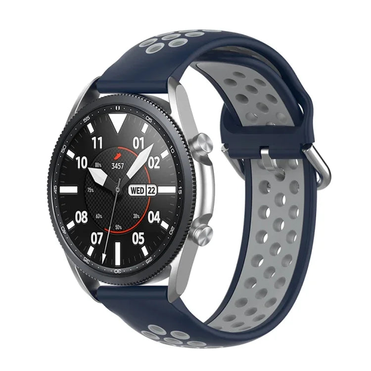 矽膠運動雙色錶帶，尺寸：自由尺寸 20mm，適用於 Galaxy Watch 3 41mm