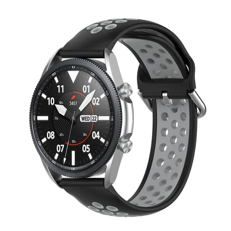矽膠運動雙色錶帶，尺寸：自由尺寸 20mm，適用於 Galaxy Watch 3 41mm