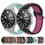 矽膠運動雙色錶帶，尺寸：自由尺寸 20mm，適用於 Galaxy Watch 3 41mm