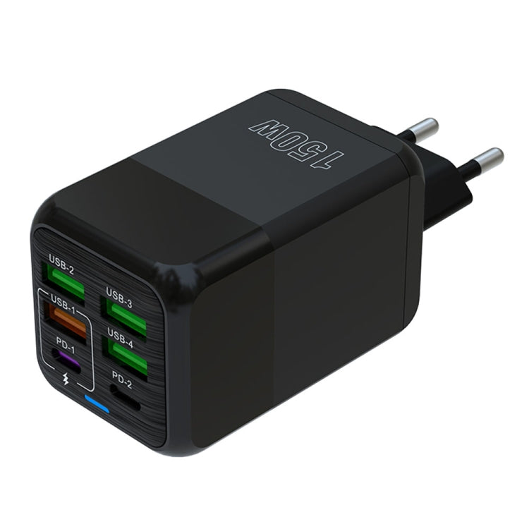 150W 4 x USB + 2 x USB-C / Type-C 多埠快速充電器，歐規插頭，美規插頭，英規插頭