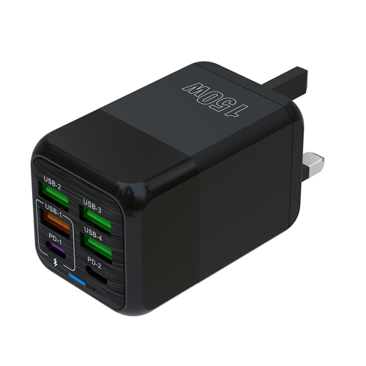 150W 4 x USB + 2 x USB-C / Type-C 多埠快速充電器，歐規插頭，美規插頭，英規插頭